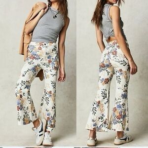 We The Free Floral Boot Cut Pants - Cream